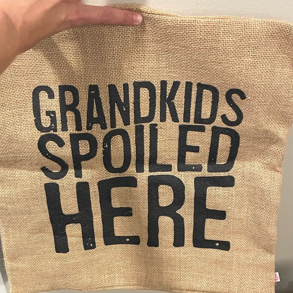 Simply Southern Grandkids Spoiled here burlap pillow case. EUC!